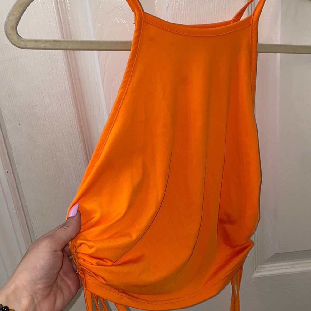 Neon orange crop top